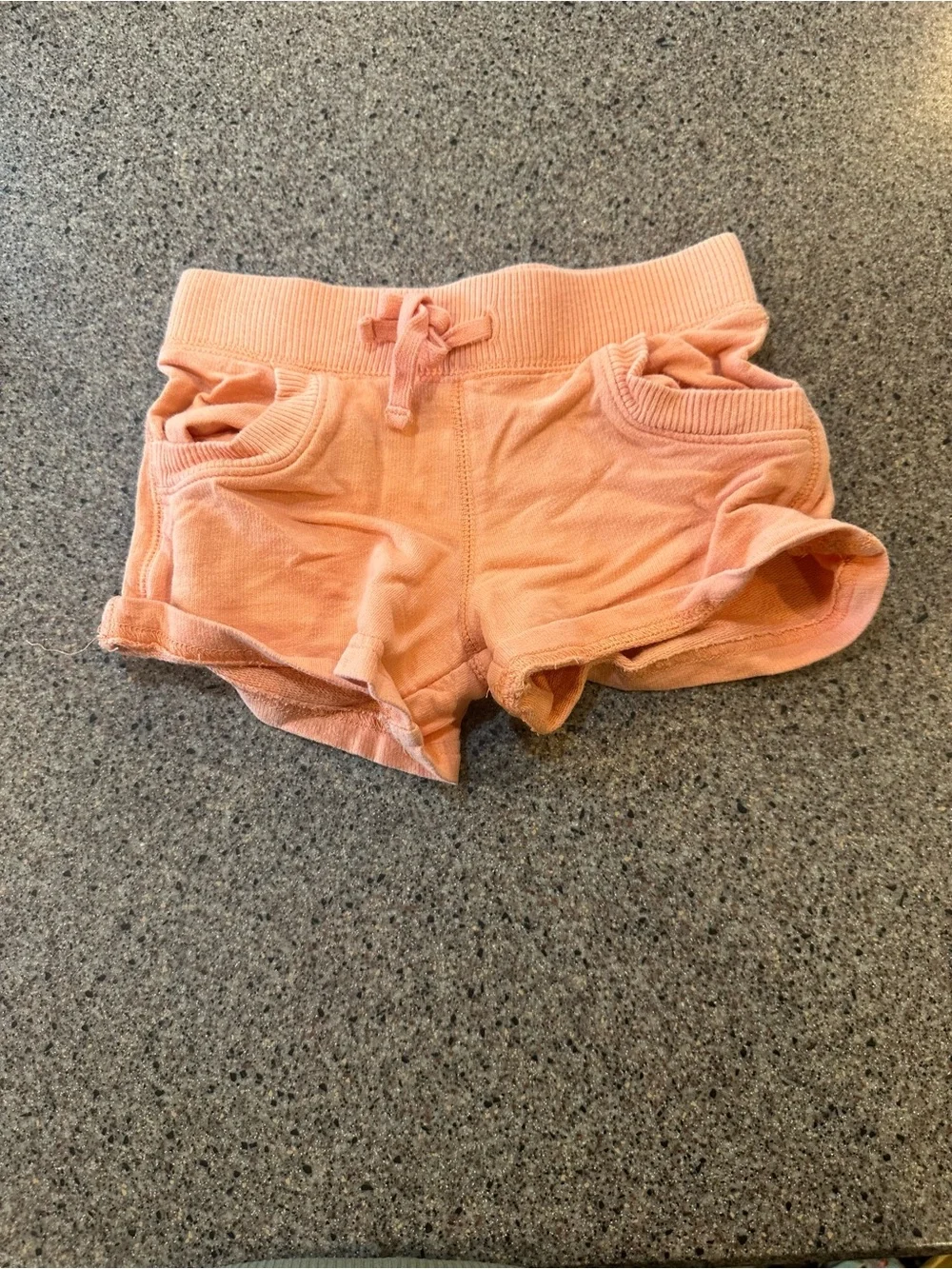 Peach Knit Lounge Shorts with Drawstring